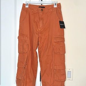 New orange cargo pants